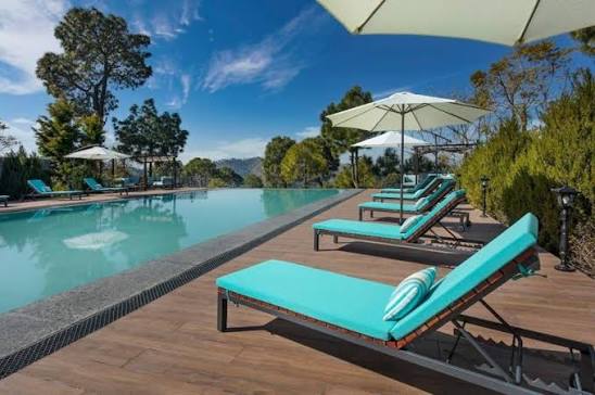 Suryavilas pool and hills